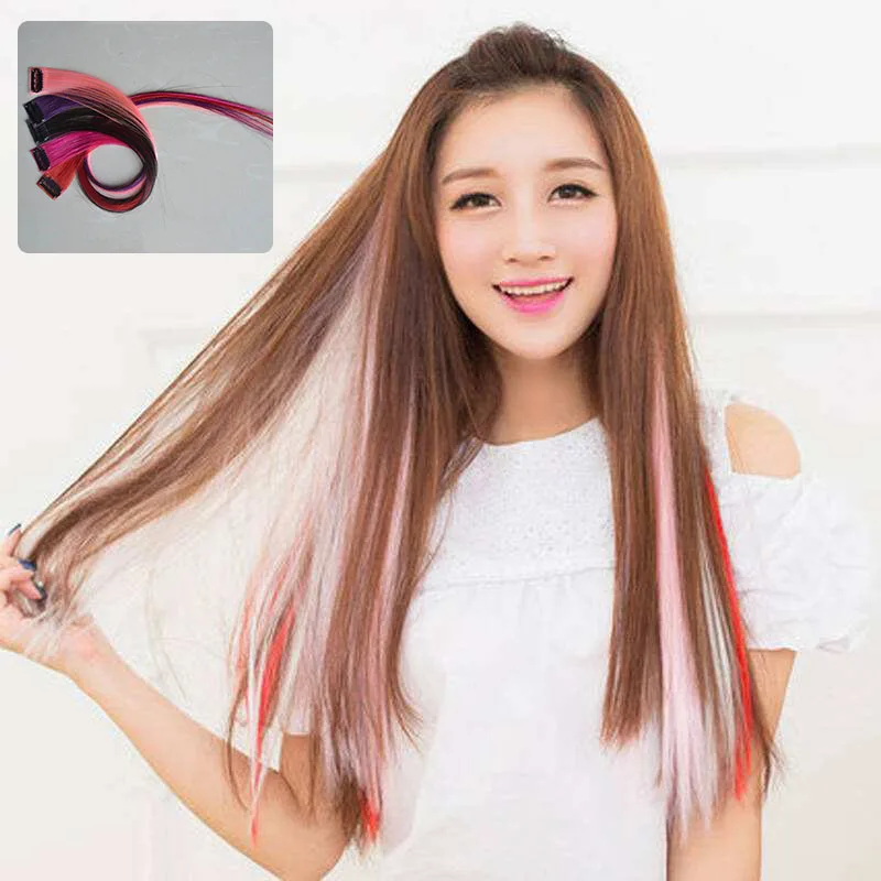 

Synthetic Clip-in One Piece 37 Colors 50 cm hair bands for women Synthetic Long Straight Synthetic Hair