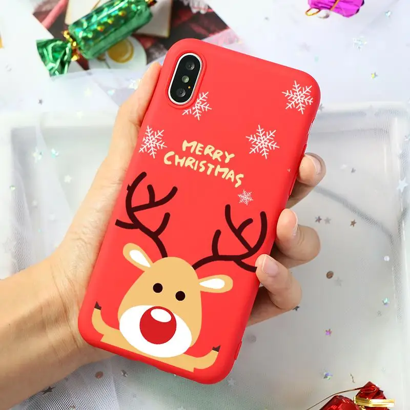 Kho7-sdjzmilu Мягкий силиконовый чехол из ТПУ с принтом Санта Клауса и оленя для iPhone 11 Pro 7 8 6 6S Plus XR X XS Max 5 5S SE чехол-накладка - Цвет: Kho7-sdjzmilu