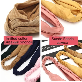 Women Headband Cross Top Knot Elastic Hair Bands Soft Solid Color Girls Hairband Hair Accessories Twisted Knotted Headwrap 5
