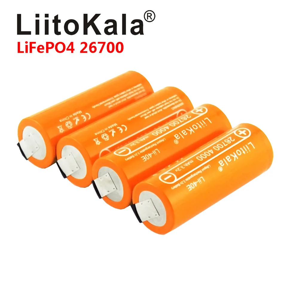 LiitoKala Lii-40E 3.2V 26700 rechargeable LiFePO4 battery pack 4000mah lithium cell for 24V e-bike powe +DIY Nickel sheets | Электроника