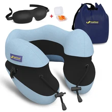 Новая регулируемая высота разделения u-подушка+ маска для глаз+ наушник памяти хлопок подушки для шеи подушки для самолета креативная подушка для путешествий