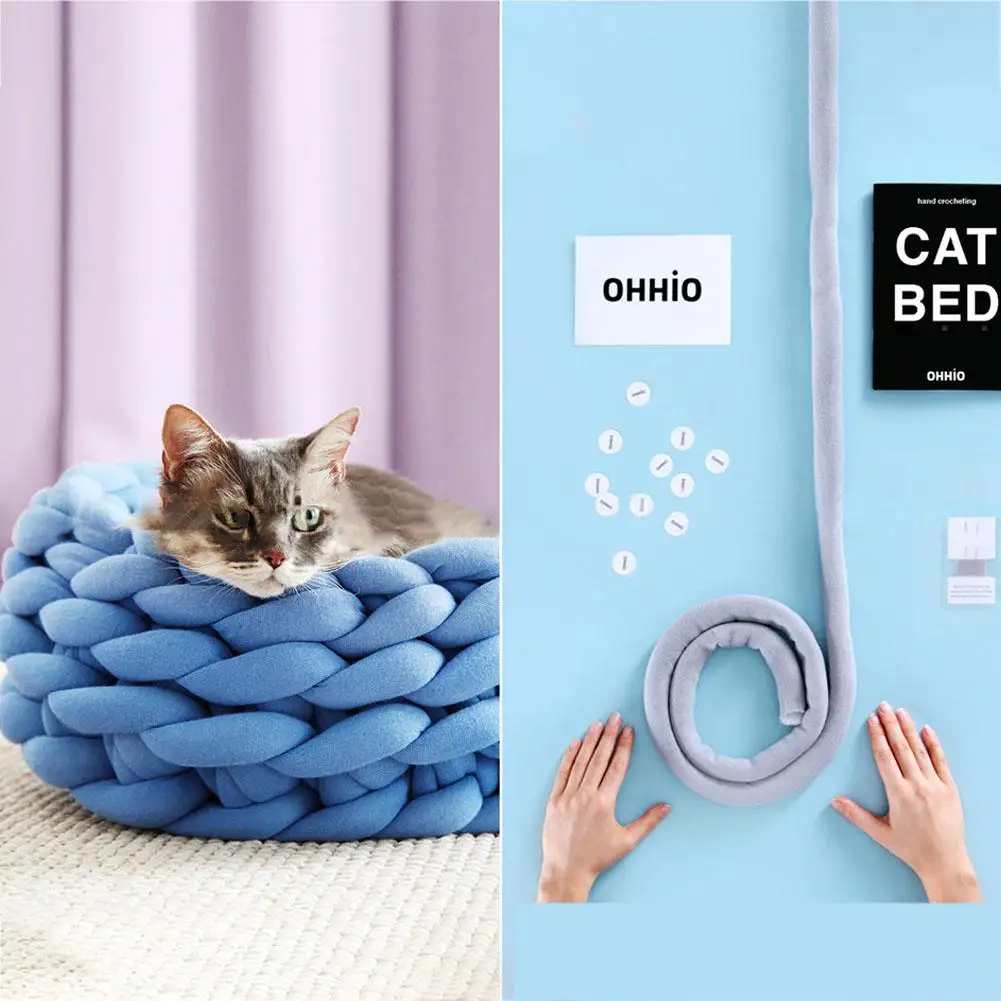 HobbyLane Washable Thick Knit Pet Nest Hand-woven Kennel Cat Litter Soft Warm Kennel for Small Pets