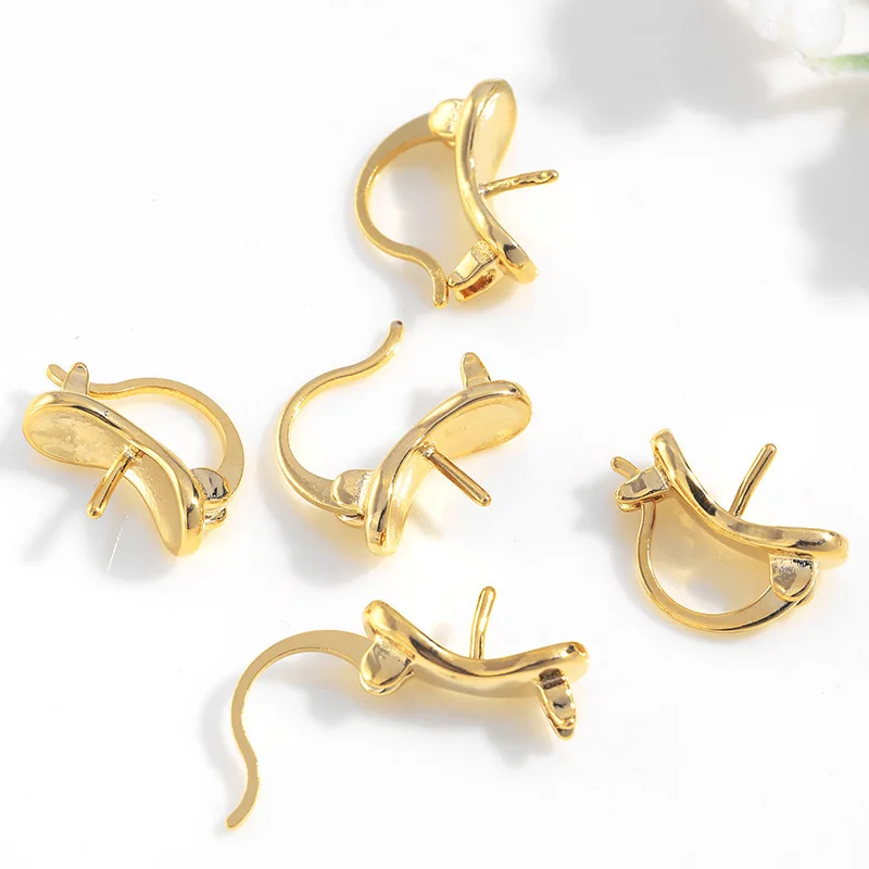 

(35) 4PCS 11x14MM 24K Gold Color Plated Earring Clip High Quality DIY Jewelry Making Findings Accessories