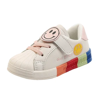 

Kids Skate Shoes Smile Face Baby Boy Shoes Casual Children Sneakers Flat Soft Leather Shoes Kids Boys Girls Autumn Sneakers