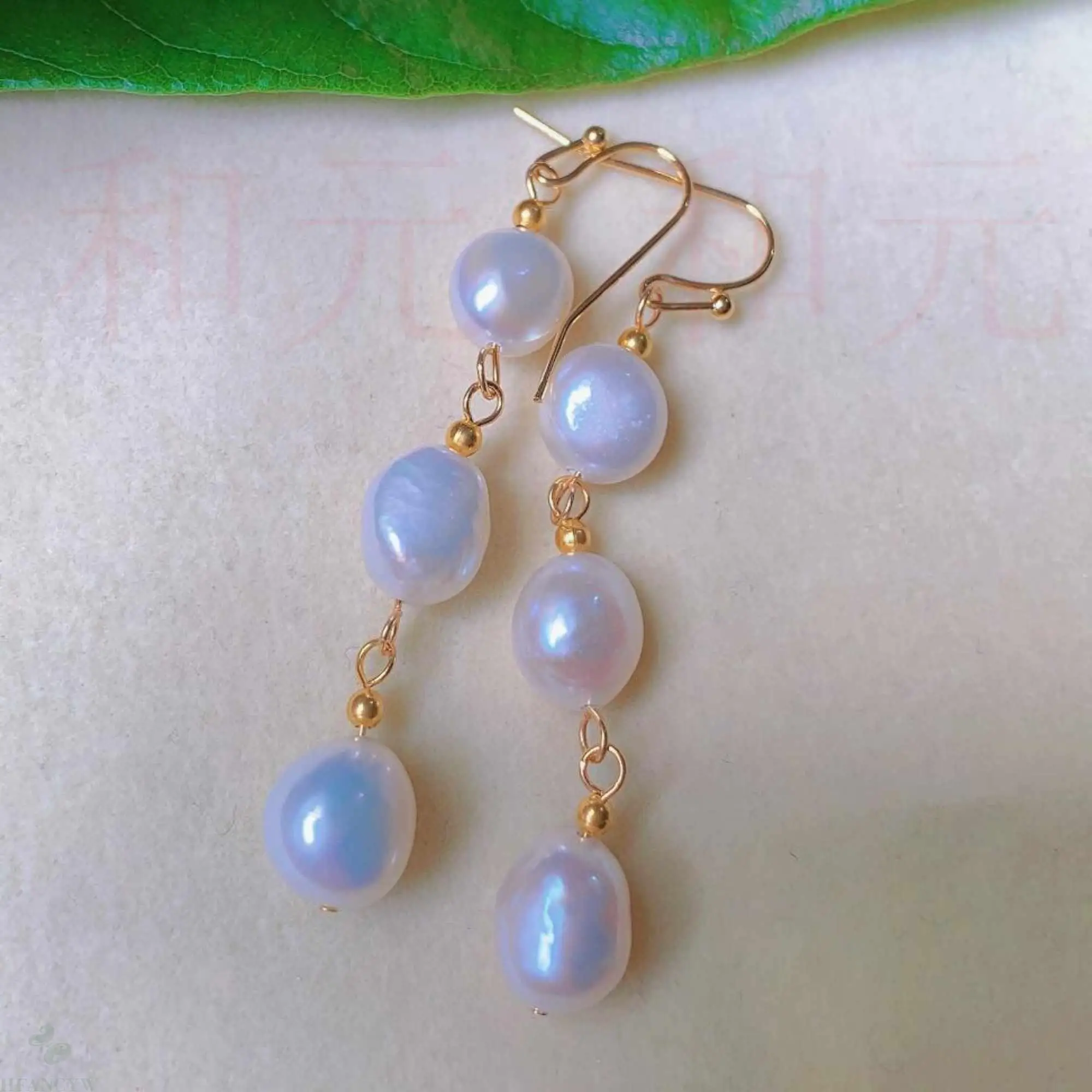 

Natural Baroque white Pearl eardrop 18k gold Earrings Gift Gift Accessories VALENTINE'S DAY Fashion Jewelry Ear stud Classic