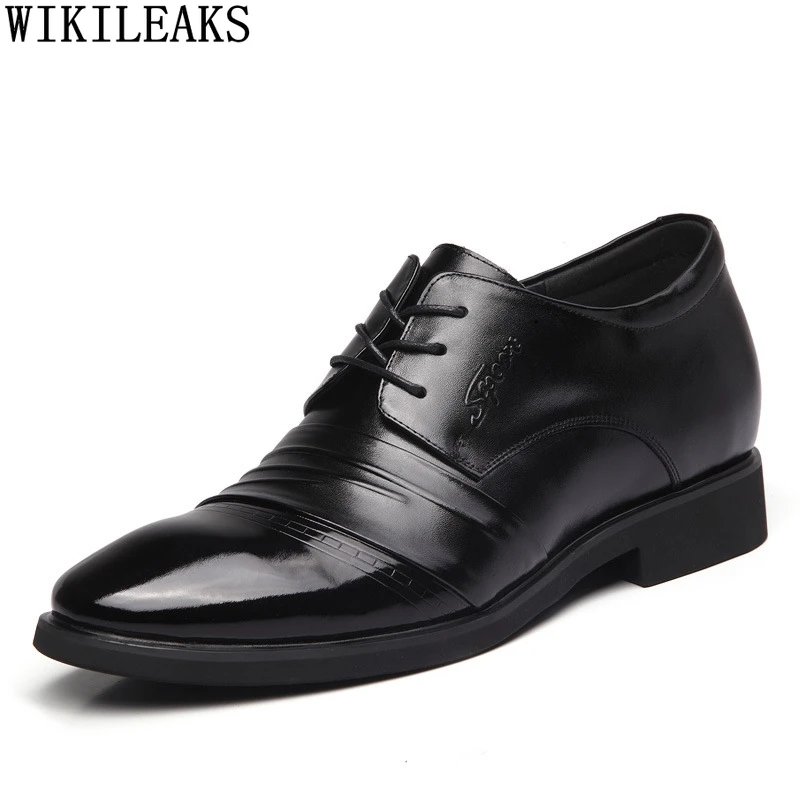 

Office 2024 Oxford Elevator Shoes for Men Formal Shoes Men Dress Shoes Leather Wedding Dress Mens Luxury Designer Zapatillas