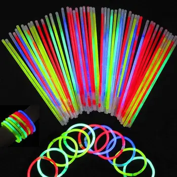 

10pcs Party Colorful Glow Stick Fluorescence Light Glow Sticks Necklaces Neon Christmas Glow Sticks Decor Musical Lights Toys