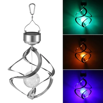 

Solar Powered Wind Chime Light LED Garden Hanging Spinner Lamp Color Changing Lawn Yard Patio Home Decoration