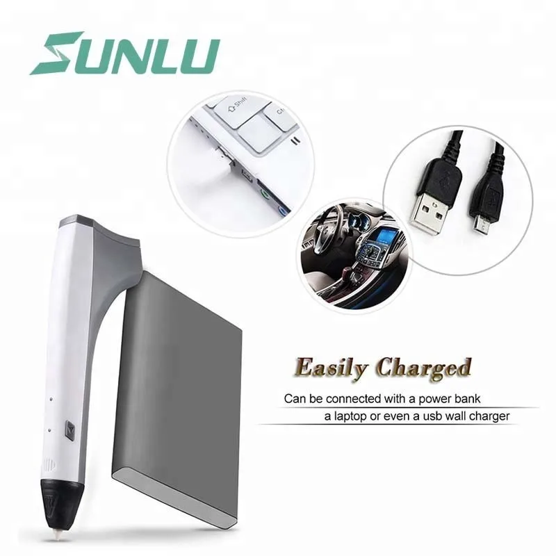 SUNLU Exploit низкотемпературная 3D печатная ручка детская Scribble волшебная ручка красный цвет подарок для девочек DIY ремесло 3d принтер Ручка