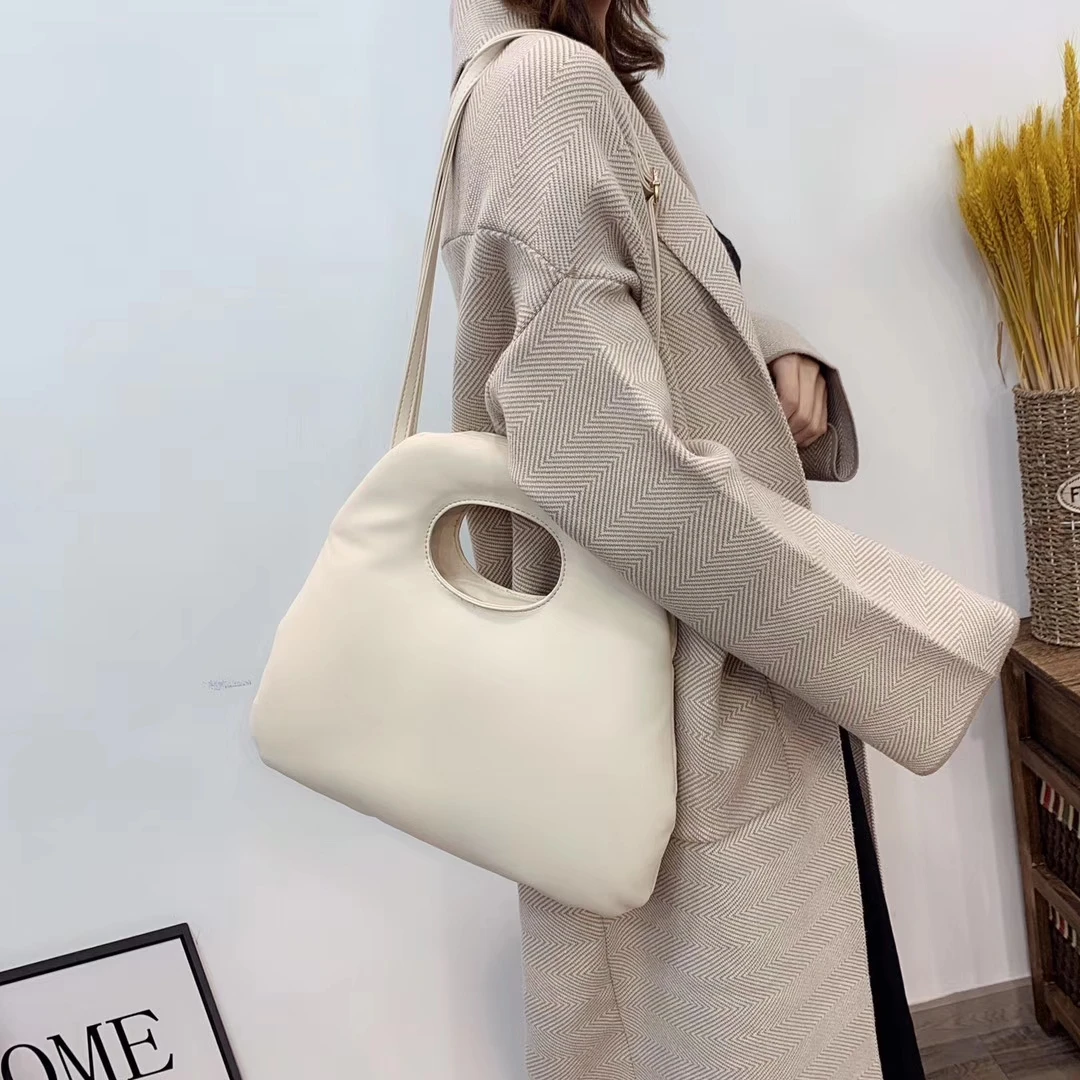 beige Повседневные клатчи с буквенным принтом, теплые пуховые подушечки, вечерние женские сумки, роскошные большие сумочки черного и белого цвета - Цвет: beige