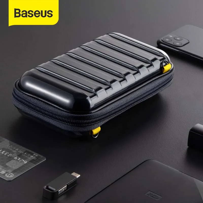 Baseus Shockproof Storage Bag USB Cable Card Charger Mobile Phone Earphone Bag PC Waterproof Organizer Bag Travel Accessories