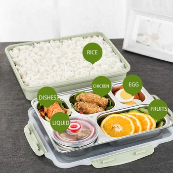 

Lunch Box For Kid School Healthy Material Stainless Steel Children Food Box Bento Lunch Box Leak-proof Microwave Food Container