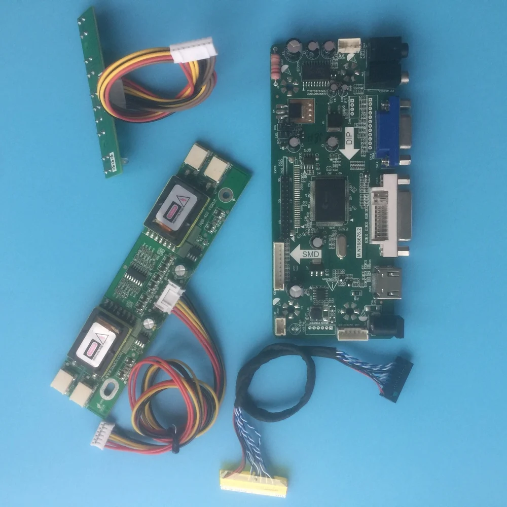 Комплект для M190PW01 V0 1" 30pin LVDS 4 лампы M. NT68676 DIYS creen panel VGA DVI 1440X900 HDMI драйвер плата контроллера