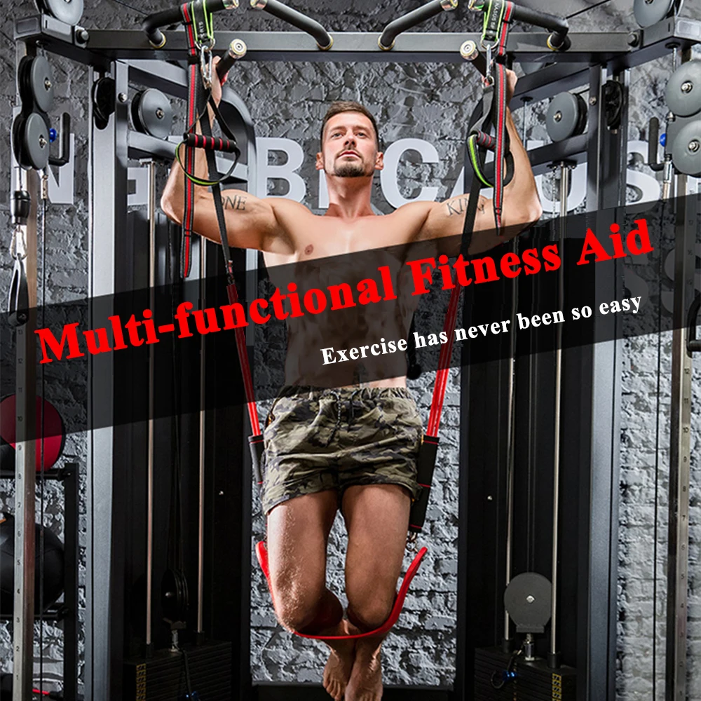 Sport Fitness Pull Up Bar Resistance Band Elastic Rope Home Arm Muscle Training Bar Hanging Belt Chin Up Slings Straps Assistant