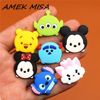

10pcs/Set PVC Cartoon TSUM TSUM Shoe Charms Shoe Decorations Shoe Buckles Accessories fit Croc Wristband JIBZ Party Kids Gifts