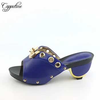 

Amazing royal blue high heel party slipper shoes for lady CR2135 , heel height 7cm