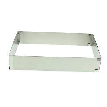 

10" - 20" Adjustable Rectangle Scalable Steel Mousse Ring Cake Baking Mold (Color: Silver)