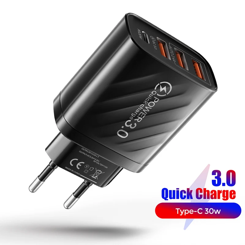 Зарядное устройство USB C 30 Вт быстрая зарядка QC 3.0 адаптер для быстрой зарядки iPhone
