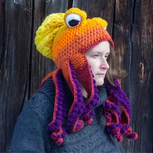 Octopus Beard Hand Weave Knit Wool Hats 