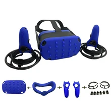 6 шт./компл. Мягкая силиконовая маска для глаз крышка впитывает пот и защита от Подушечка для лица для Oculus Quest Очки виртуальной реальности VR Гарнитура Анти-скольжения контроллер захвата чехол со шлемом
