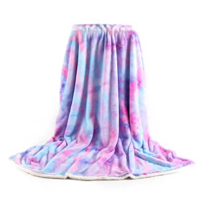

Soft wool blanket Rainbow quilt Tie-dyed Blanket For Bed Napping blanket Plush blanket Double-sided fleece blanket Plaid blanket