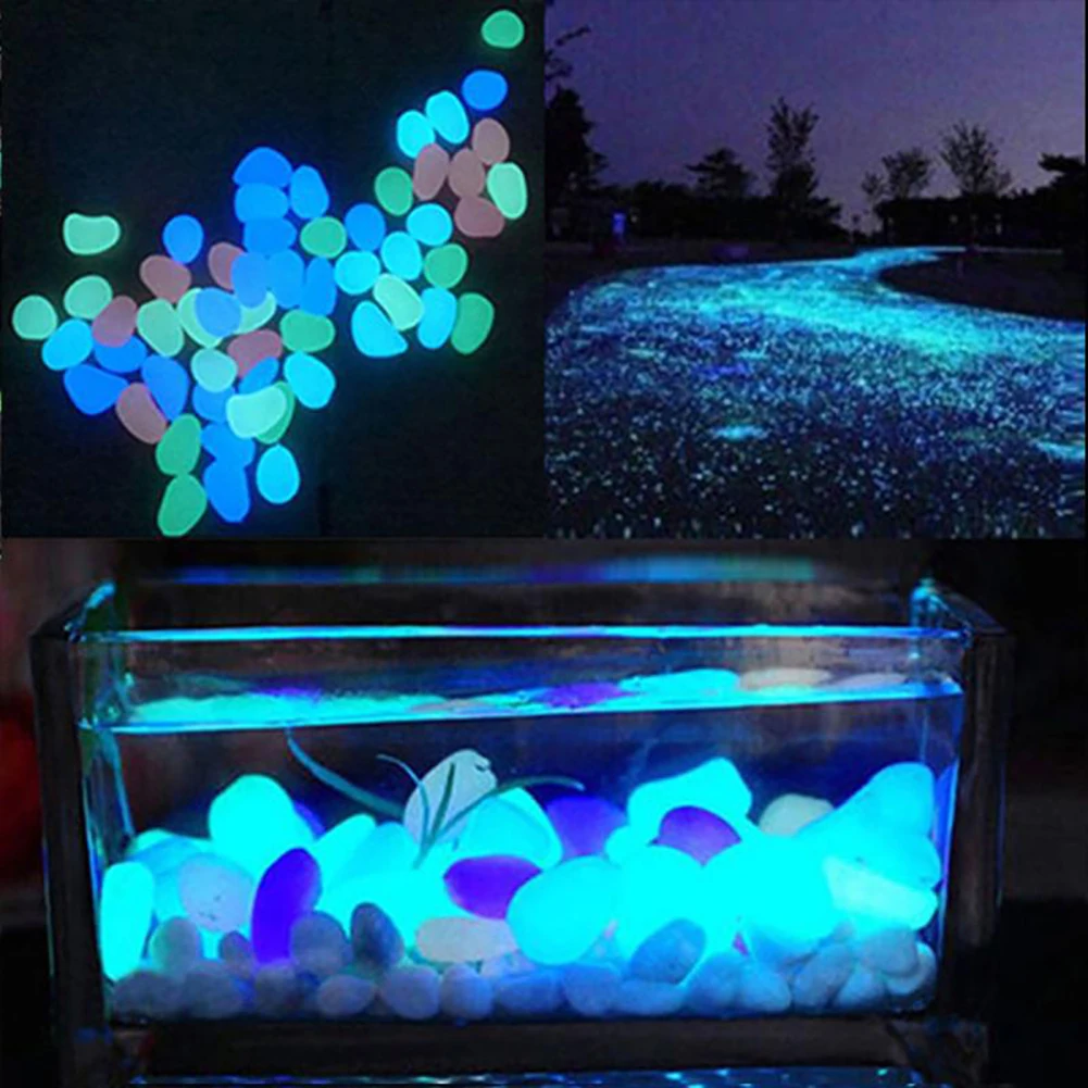 10Pcs Color Luminous Glowing Artificial Stone Aquarium Fish Tank Bonsai Garden Decor Glow In The Dark Pebbles Stones new