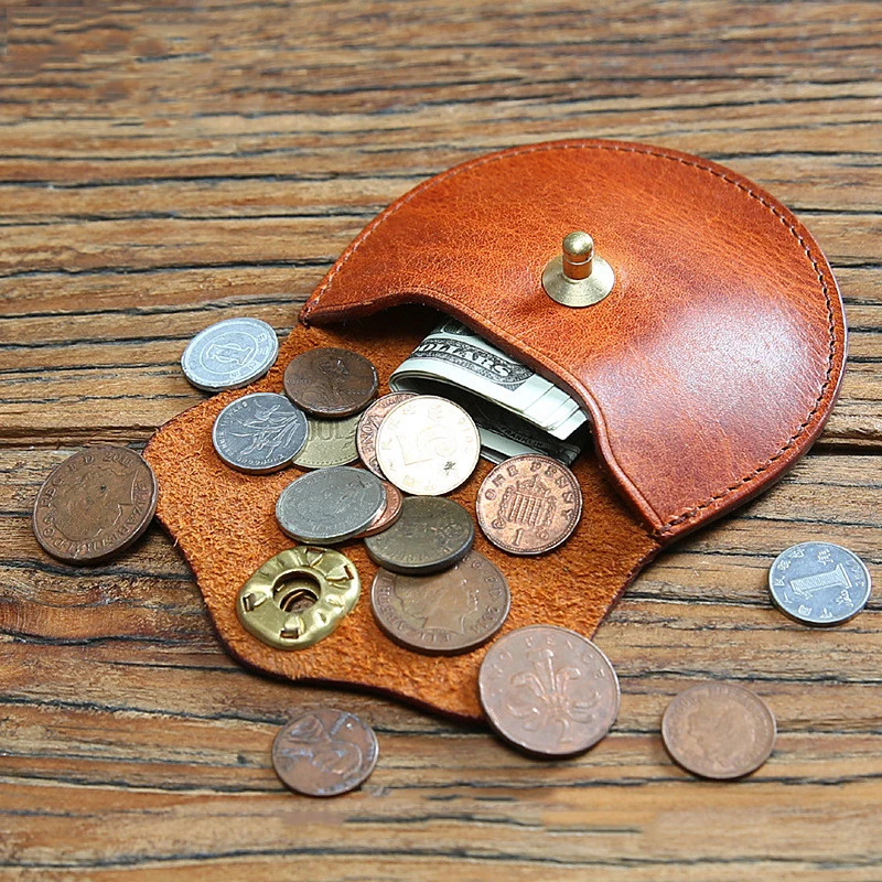 

Genuine Leather Coin Purse For Men Women Luxury Vintage Handmade Short Wallet Money Bag Card Holder Change Purses Male Wallets