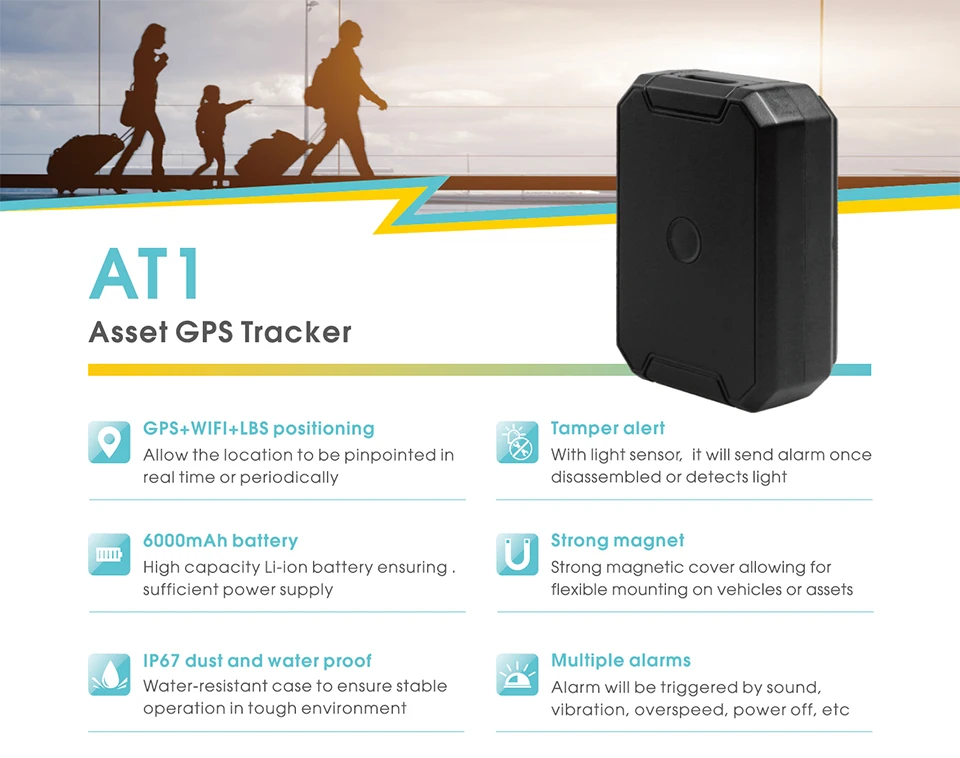 Jimi At1 Gps Tracker With 6000mah Battery Strong Magnet Voice Monitoring Via Platform App 2g Gms Gps Locator For Vehicle Bicycle Gps Trackers Aliexpress