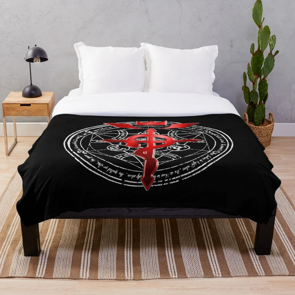 Fullmetal Alchemist Transmutation Symbol Throw Blanket Soft Sherpa Bed Sheet Single Knee Office Nap | Дом и сад
