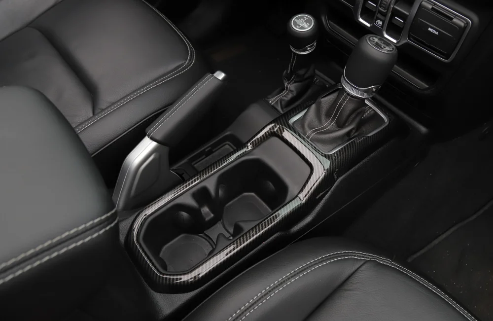 Для Jeep Wrangler JL+ четырехколесный привод переключения передач панель и крышка переключения передач аксессуары для салона автомобиля ABS углеродного волокна вид