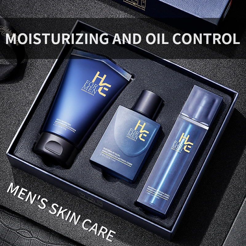 Best Price for  Hern Men's Skin Care Set Cleanser Milk Control Oil Moisturizing Acne Care Care Whitening Cleanser S