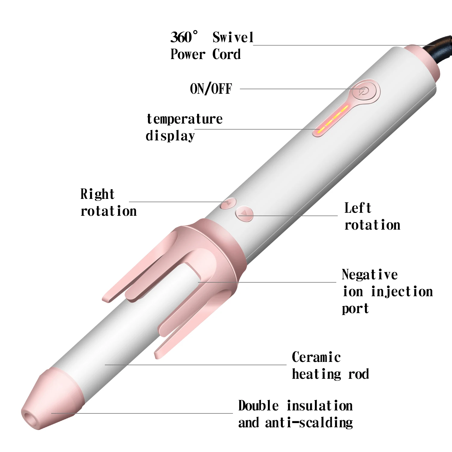 Hair curler, automatic, ceramic rotating, air curler, air spin wand styler, curl machine
