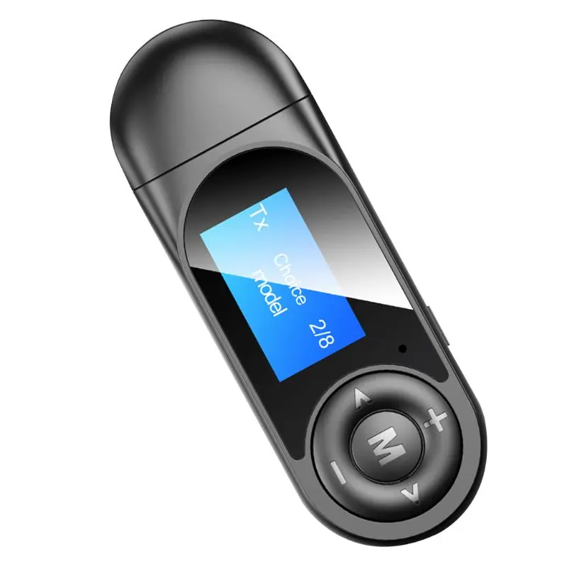 

Bluetooth 5.0 Adapter LCD Display USB Bluetooth Receiver Transmitter 3.5mm AUX