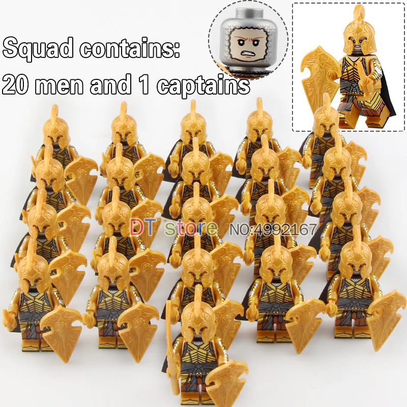  21PCS/LOT Noldor Elf Guard Figure Silmarillion Army Armor Ntilde Deep Elves Tatar Gnomes Building B