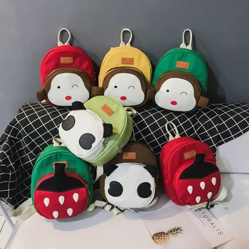 

New Kawaii Stuffed Canvas Kids Baby Toddler School Bags Kindergarten Schoolbag for Girls Boys 3D Cartoon Animal Shoulders Bags