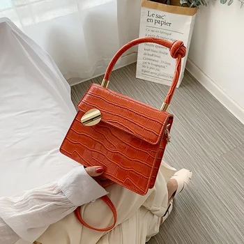 

Stone Pattern Small Leather Crossbody Bags For Women 2020 New Top Handle Fashion Handbags Lady Shoulder Travel Bag Chain Totes