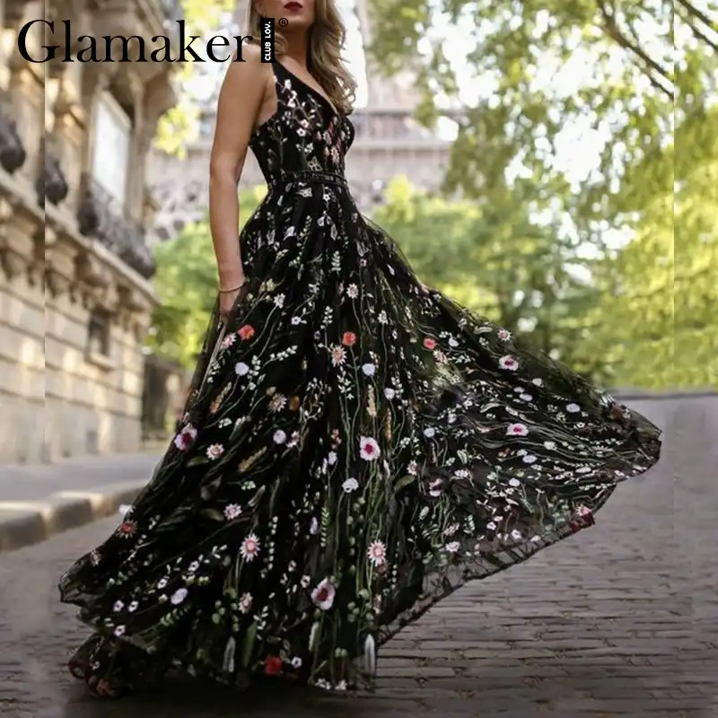 embroidered maxi dress formal
