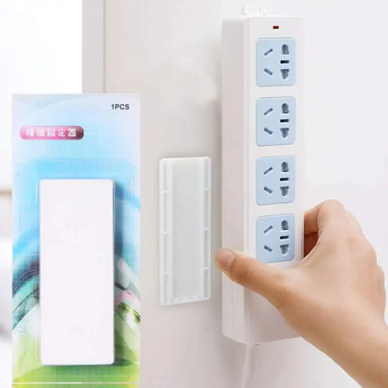 

Punch-free Plug Fixer Wall-Mounted Sticker Home Self-Adhesive Socket Fixer Cable Wire Organizer Seamless Power Strip Holder