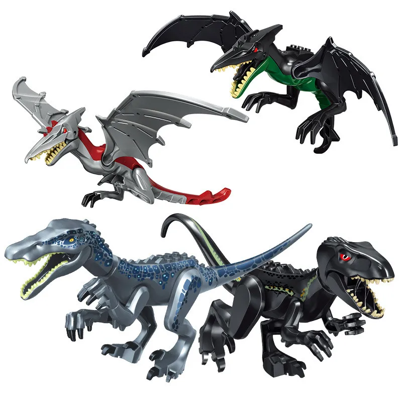 

4Pcs Jurassic World Park Dinosaurs Tyrannosaurs Rex Pterosauria Indoraptor Baryonyx Figures Building Blocks Bricks Kids Toys