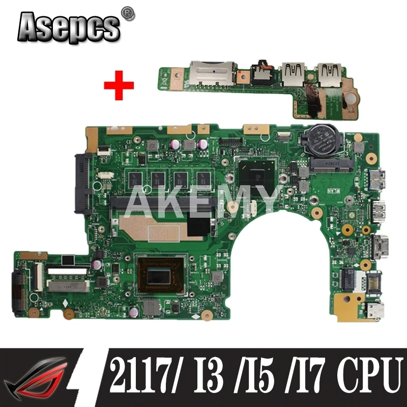 Бесплатная плата S400CA S500CA материнская для ASUS 2117/I3/I5/I7 CPU 4 Гб ноутбука S500C S400C |