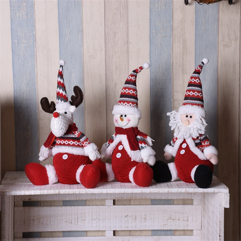 Санта-Клаус, снеговик, лось, кукла, красные рождественские фигурки, рождественские украшения для дома, Рождественский подарок на год, орнамент с рождественской елкой