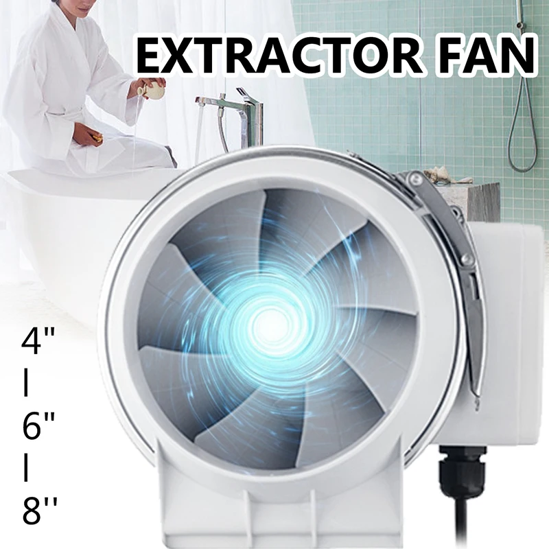 EU Plug 6 Inch Floor-To-Ceiling Windows Bathroom Can Be Installed Exhaust Fan Booster Fan Ventilator Bathroom Disassembly Air Cl