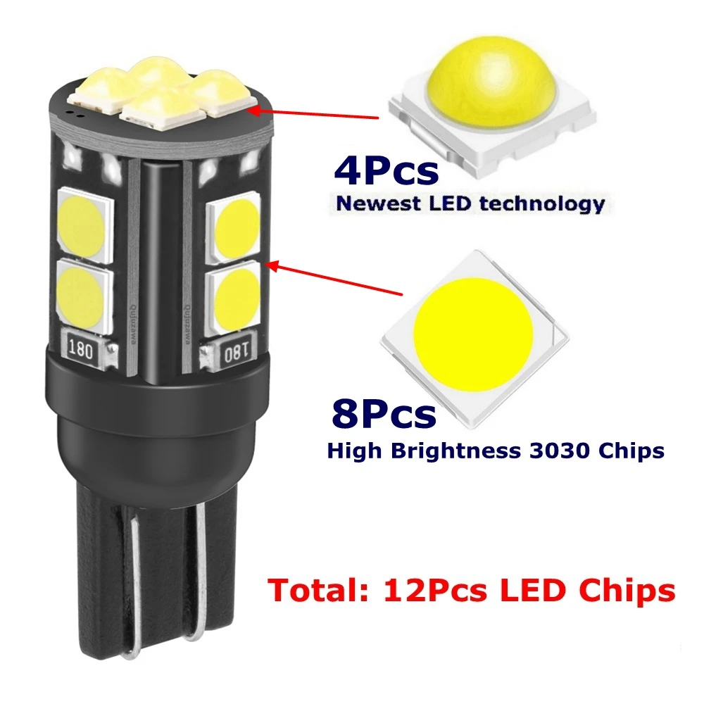 2Pcs ���ο� T10 W5W WY5W 168 921 501 2825 ���� ���� LED �ڵ��� ���׸��� ���� �� ���� �ڵ� ���� ���� ���� ���� ���̵� ����