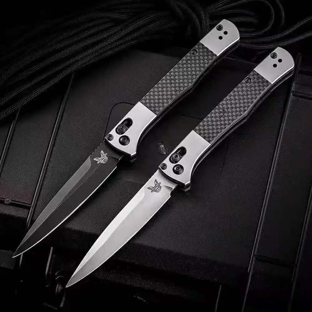 BENCHMADE268 Camping Knife Italian Mafia 4170BK Side Jump Automatic Multi-functional Folding Outdoor Knife Survival Safety Defense Pocket Knives EDC Tool