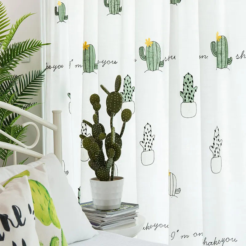 

New Nordic style curtains living room curtain pastoral embroidered window drapes treatment shading cloth for bedroom X-M176#4