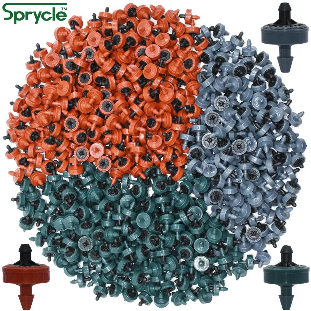 

SPRYCLE 200PCS 2L 4L 8L/H Pressure Compensating Drip Irrigation Emitter Dripper Garden Watering 4/7MM 1/4INCH PE Hose Greenhouse