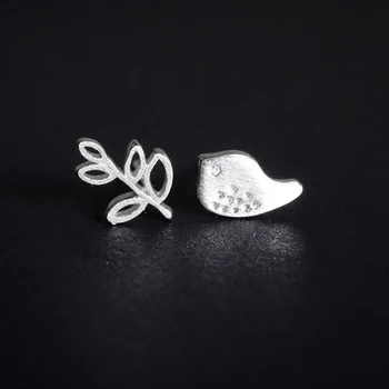 

Fyla Mode 925 Sterling Silver Stud Earrings Fashion Olive Branch&Peace Dove 925 Real Pure Silver Earrings Women Party Jewelry