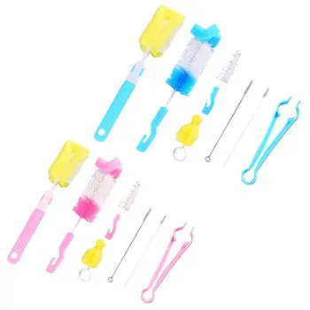 

7 Pcs Baby Bottle Nipple Straw Brush Sponge Nylon Cleaning Brush Cleaner kit for Bottles/Cups/Straw CORB