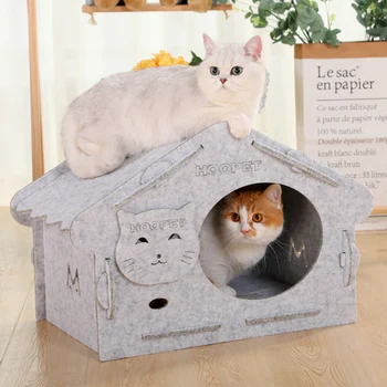 

Puppy Kennel Kitten Sleeping Cave Unique Indoor Warm Soft Comfortable Small Pet House Removable Detachable Cat Nest Portable