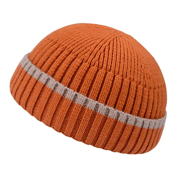 Skullies Beanies, короткая шапка Skullcap, Мужская зимняя шапка, женские зимние шапки для мужчин, шапки, капот, Женская Мягкая вязаная шапка, шапки - Цвет: orange